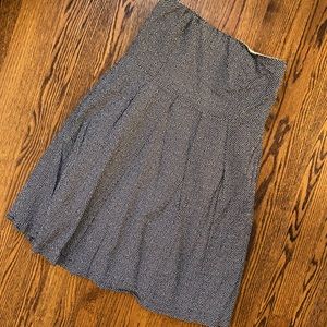 Navy and white dot strapless sundress w/ pockets